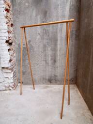 Minimalist Oak Clothes Rack Criss Cross Design