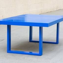 Custom Made Minimalist Steel Coffee Table in Blue, Free U.s. Shipping - thumbnail 2