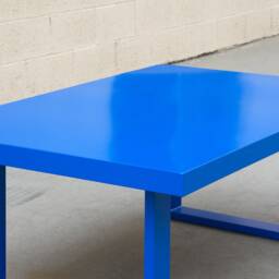 Custom Made Minimalist Steel Coffee Table in Blue, Free U.s. Shipping - thumbnail 3