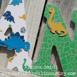 Dinosaur Theme Nursery Letters For Dino Toddler Little Boy Room Dinos Baby Shower Gift Toddler - thumbnail 3