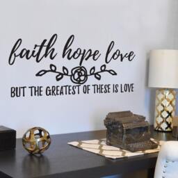 Faith Hope Love Vinyl Wall Decal - 1 Corinthians 1313 Verse - thumbnail 1