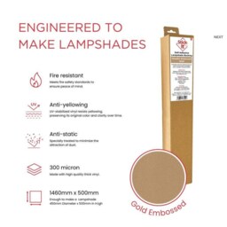 stick-It Metallic Gold Self-Adhesive Embossed Lampshade Vinyl 1460 X 500mm - thumbnail 3
