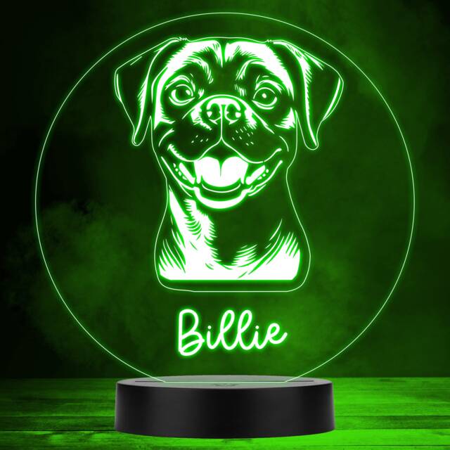 Puggle Dog Pet Silhouette Colour Changing Personalised Gift Led Lamp Night Light - Bedroom - image 1