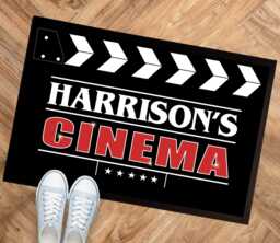 Personalised Cinema Room Door Mat - Clapperboard - Movie Theater Decor Accessories Room