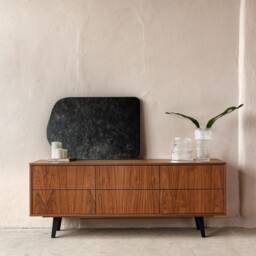 "Mid Century Sideboard, Tv Cabinet, Stand Walnut Veneer 6 Drawers ""Crown" - thumbnail 2