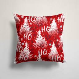 Green Red Christmas Pillow Cover/Glass Tree Cushion Cover/Winter Deer Top/Merry , Gift For Her Cover - thumbnail 2