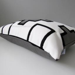 Black & White Geometric Sunbrella Outdoor Pillow Cover - thumbnail 2