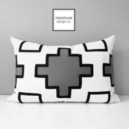 Black & White Geometric Sunbrella Outdoor Pillow Cover - thumbnail 4