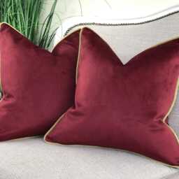Burgundy Velvet Cushion Cover - Luxury, Bespoke Throw Pillow - thumbnail 3