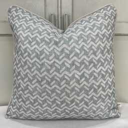 Cushion Covers Made in Fermoie Chiltern Luxury Designer Decorative Neutral Pale Blue Linen Pillow Throw Cover - thumbnail 4
