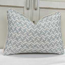 Cushion Covers Made in Fermoie Chiltern Luxury Designer Decorative Neutral Pale Blue Linen Pillow Throw Cover - thumbnail 2
