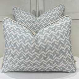 Cushion Covers Made in Fermoie Chiltern Luxury Designer Decorative Neutral Pale Blue Linen Pillow Throw Cover