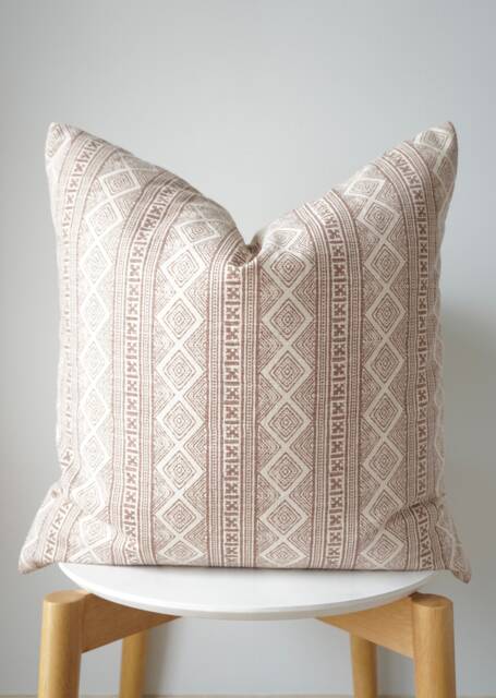 Brown Tribal Hemp Hand Woven Natural Dye Color Hmong Lumbar Pillow Cover - image 1