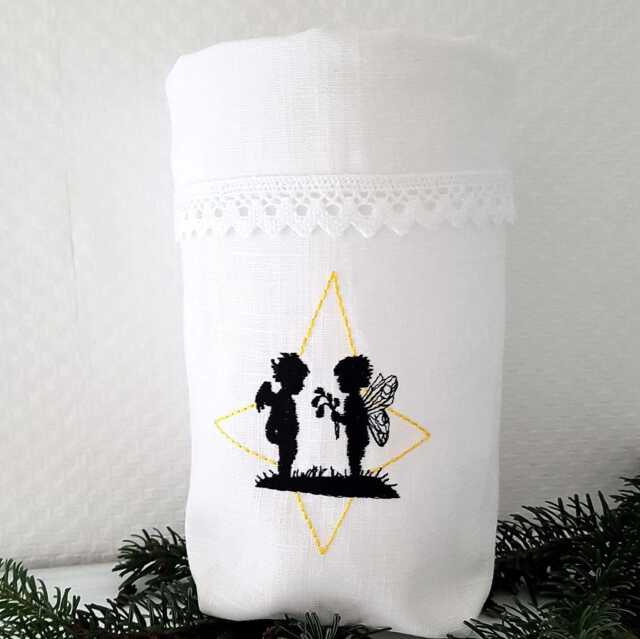 Light Bag Angel & Fairy in Star Embroidered Linen Cotton Lace - image 1