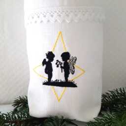 Light Bag Angel & Fairy in Star Embroidered Linen Cotton Lace - thumbnail 2