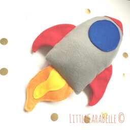 Rocket Cushion Pillow. Soft Anti Pill Fleece, Bright Space Rocket. Perfect To Brighten Up Any Room. Kids Room, Nursery, Theme - thumbnail 3
