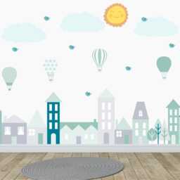 Kids Wall Decals City Balloons, Stickers, Decal Nursery, Nursery Decal, Baby Decals, Bedroom Decor - thumbnail 3
