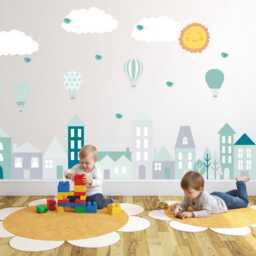 Kids Wall Decals City Balloons, Stickers, Decal Nursery, Nursery Decal, Baby Decals, Bedroom Decor - thumbnail 2