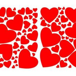 Valentines Day, Heart Vinyl Decals Mixed Size Stickers, Wall Decor - thumbnail 3