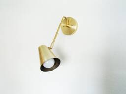 Brass Modern Sconce - Swivel Cone Spotlight Minimalist Wall Light Bedside Lighting Contemporary Reading