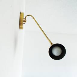 Brass Modern Sconce - Swivel Cone Spotlight Minimalist Wall Light Bedside Lighting Contemporary Reading - thumbnail 3