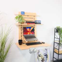 Floating Wall-Mounted Desk Compact Standing Desk Space Saving