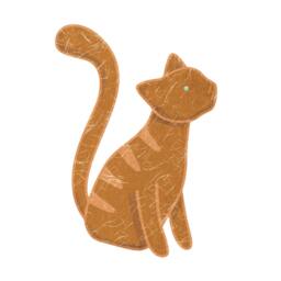 Orange Tabby Cat Wall Sticker Decal For Animal Mural Or Kids Room - thumbnail 1