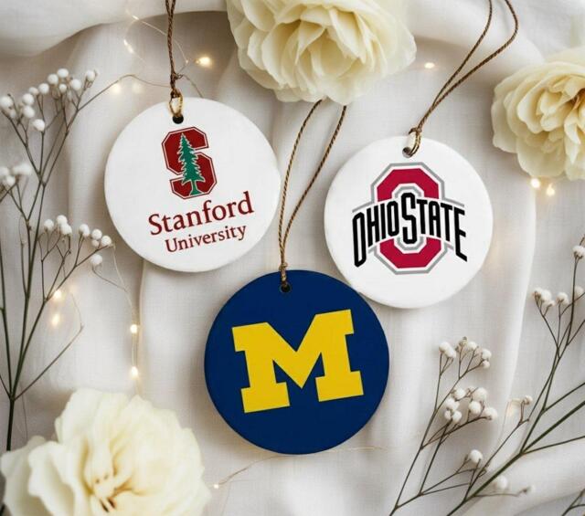Personalized College Christmas Ornament, Custom University Team Ceramic Graduation Gift, School Pride Keepsake - image 1
