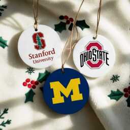 Personalized College Christmas Ornament, Custom University Team Ceramic Graduation Gift, School Pride Keepsake - thumbnail 3