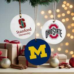 Personalized College Christmas Ornament, Custom University Team Ceramic Graduation Gift, School Pride Keepsake - thumbnail 4
