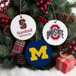 Personalized College Christmas Ornament, Custom University Team Ceramic Graduation Gift, School Pride Keepsake - thumbnail 2