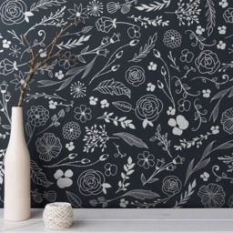 Botanical Wall Decals - Modern Vinyl Decal Set, Flower Blossoms, Leaf Decals, Gold Nursery Decor, Cute Floral Stickers - thumbnail 3