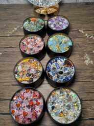 Soy Wax Crystal Candle Gift Set Full Moon Charged, Manifestation Candles