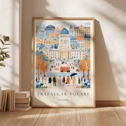 Trafalgar Square Travel Poster London Landmark Art Print - thumbnail 2