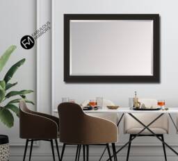 Large Black Brushed Chunky Framed Modern Mirror Contemporary Elegant Lg Box Wall - Choice Of Size Premium Quality Free P&p - thumbnail 1