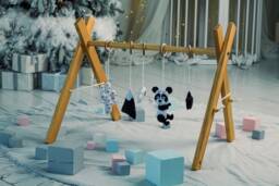 Monochrome Baby Gym, Montessori Activity Toy, Black White Contrast Hanging Nursery, Baby Play Gym Toys, Center