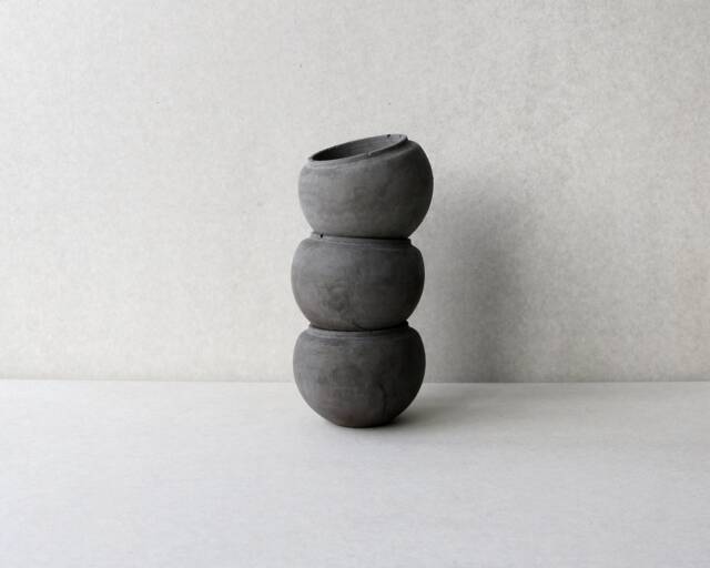 Set Of 3 Minimalist Sphere Concrete Planters - Succulent Pots - image 1