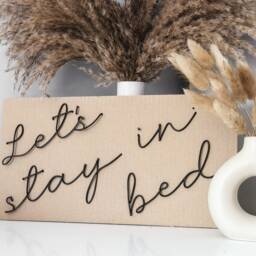 Let's Stay in Bed Sign - Wire Words Bedroom Decor Wall Art Positivity Quotes - thumbnail 4