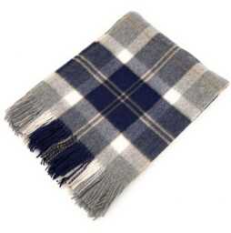 100% Lambswool Tartan Blanket Bannockbane Silver - Large, Soft & Luxurious Scottish Throw 145??194 cm - thumbnail 1