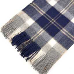 100% Lambswool Tartan Blanket Bannockbane Silver - Large, Soft & Luxurious Scottish Throw 145??194 cm - thumbnail 2