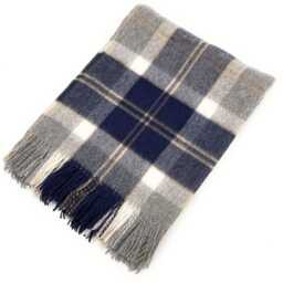 100% Lambswool Tartan Blanket Bannockbane Silver - Large, Soft & Luxurious Scottish Throw 145??194 cm - thumbnail 3