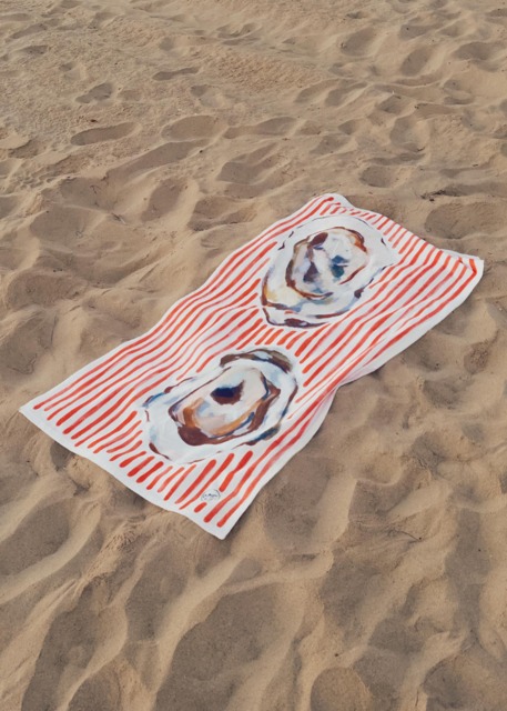 Oyster Beach Towel Mediterranean European Summer Europecore Coastal Aesthetic Pool Gift Italian French Bachelorette Favors - image 1