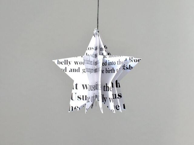 star Christmas Tree Ornament Made Of Vintage Paper By Renna Deluxe - image 1