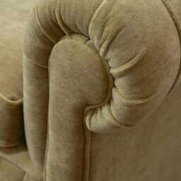 Unique Mink Papyrus Mohair Fabric Chesterfield 1 Seater Armchair - thumbnail 4