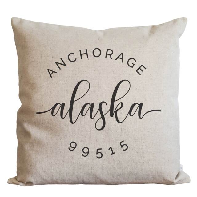 Custom City State Zip Code Pillow Cover - Personalized Location Throw Realtor Closing Gift New Home Present 20x20 18x18 - image 1