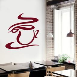 Wall Vinyl Decal Coffee Cup Decor For Kitchen & Restaurants Shop Decoration - #1041De - thumbnail 3