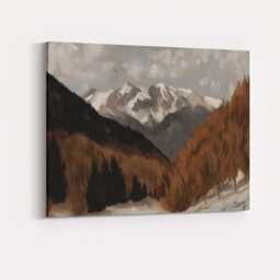 Snow Capped Mountain Autumn Valley Landscape Canvas Wall Art Print Decor Picture Ready To Hang - thumbnail 4