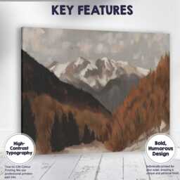 Snow Capped Mountain Autumn Valley Landscape Canvas Wall Art Print Decor Picture Ready To Hang - thumbnail 1