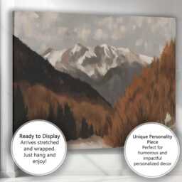 Snow Capped Mountain Autumn Valley Landscape Canvas Wall Art Print Decor Picture Ready To Hang - thumbnail 3
