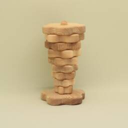 Handmade Wooden Flower Stacking Pyramid Montessori Baby Toy - thumbnail 4